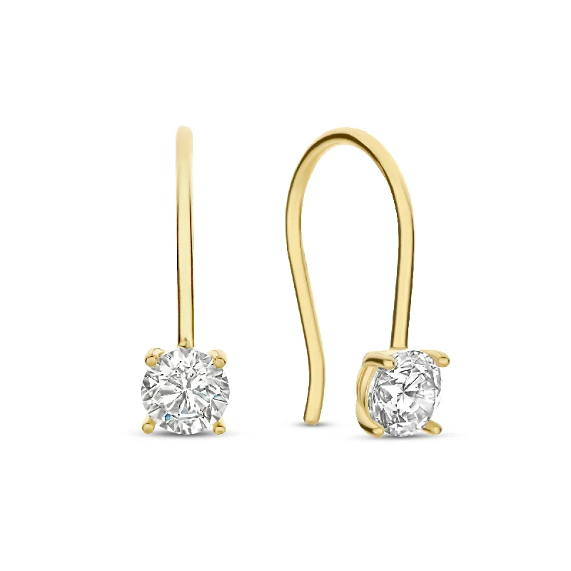 Casual Drop Earrings for Everyday-Rivoli Elise 14 karat gold drop earrings with zirconia stone