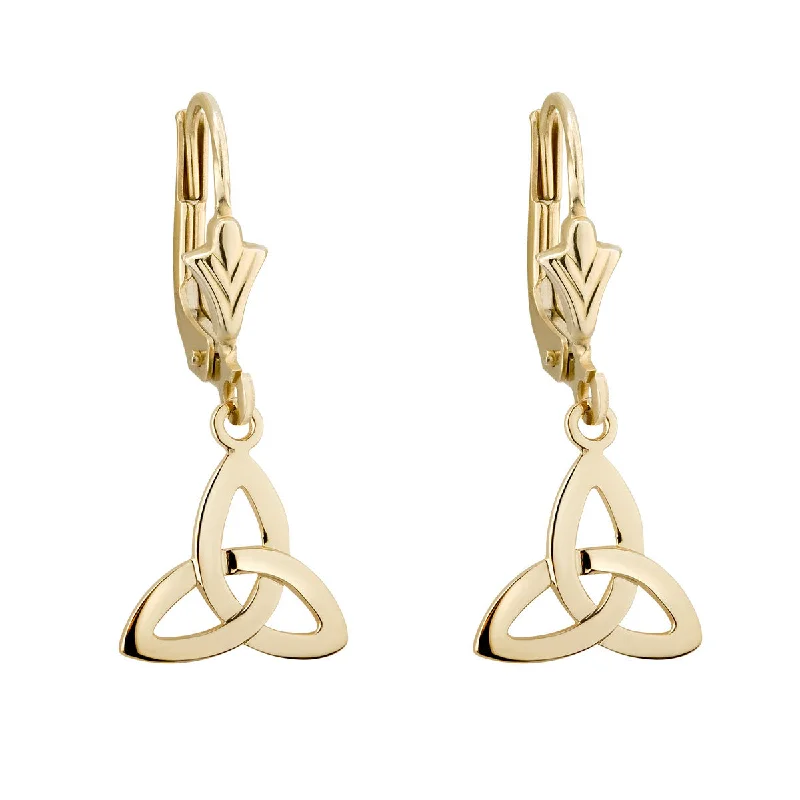 Woven Drop Earrings for Artistic-14K Gold Trinity Knot Drop Earrings