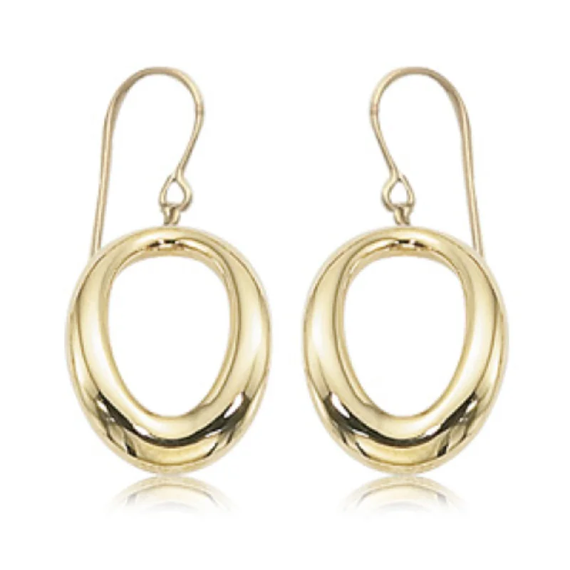 Maximalist Drop Earrings for Bold-14k Small Oval Dangle Drop Earrings