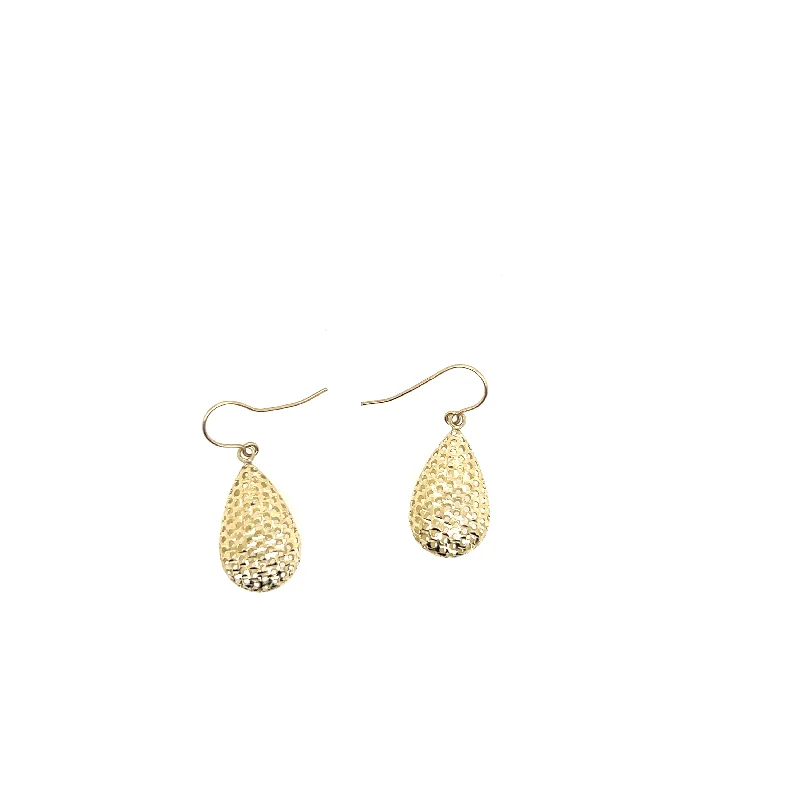 Gold Drop Earrings for Luxurious-14K Yellow Gold Open Teardrop Earrings