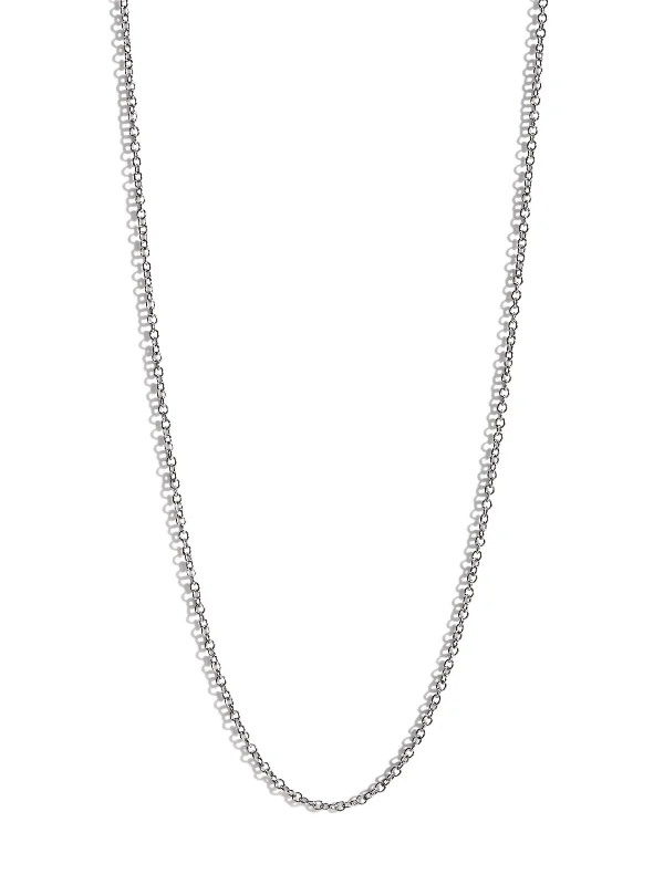 Bohemian-style necklaces and pendants with feathers, beads, and rustic elements -18 Inch Fine Chain Platinum Necklace