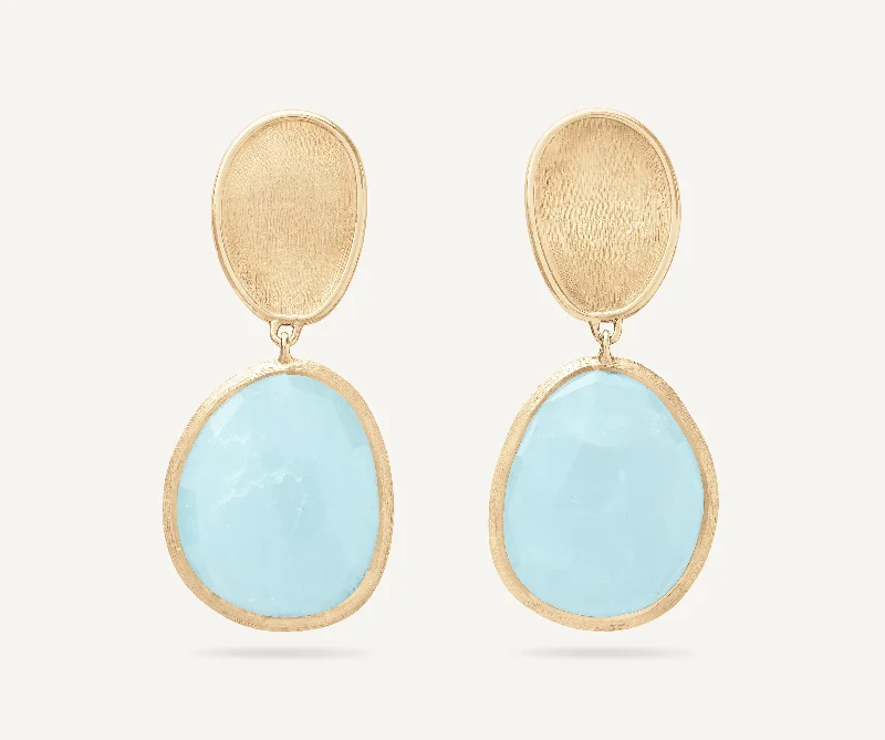 Sapphire Drop Earrings for Sophisticated-18K Yellow Gold Aquamarine Drop Earrings