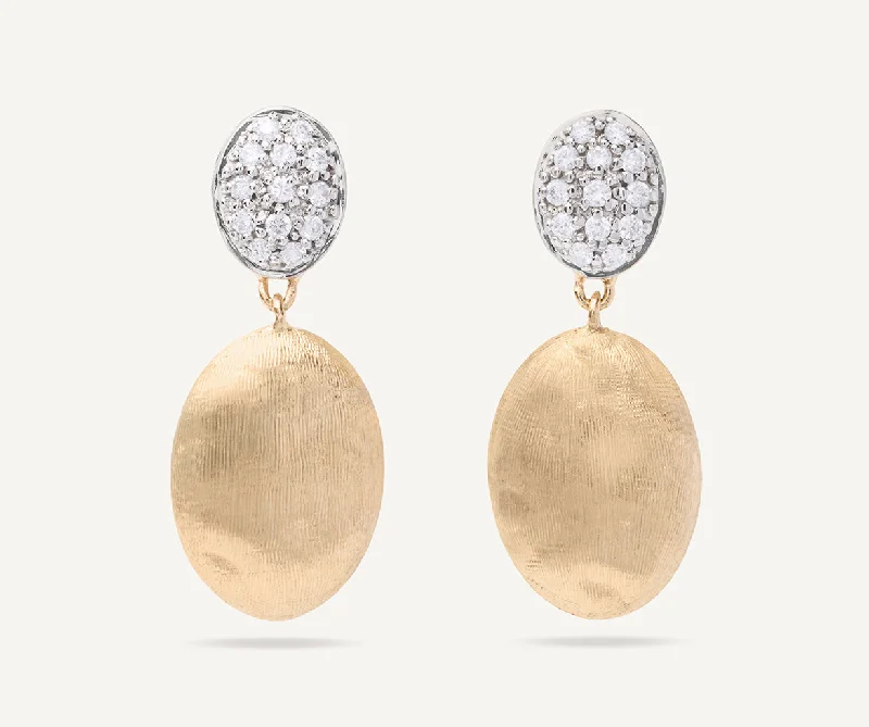 Waterproof Drop Earrings for Practical-18K Yellow Gold & Diamond Medium Drop Earrings