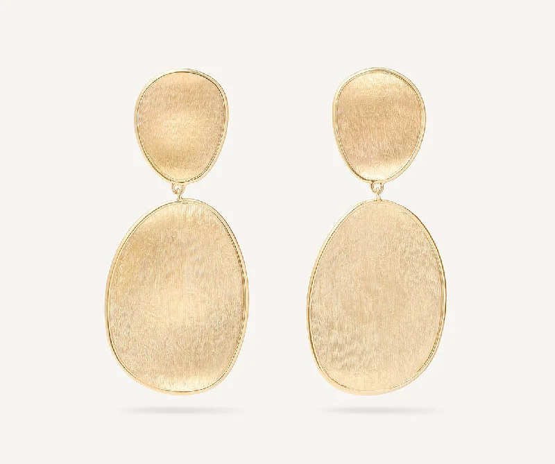 Jade Drop Earrings for Natural-18K Yellow Gold Double Drop Earrings