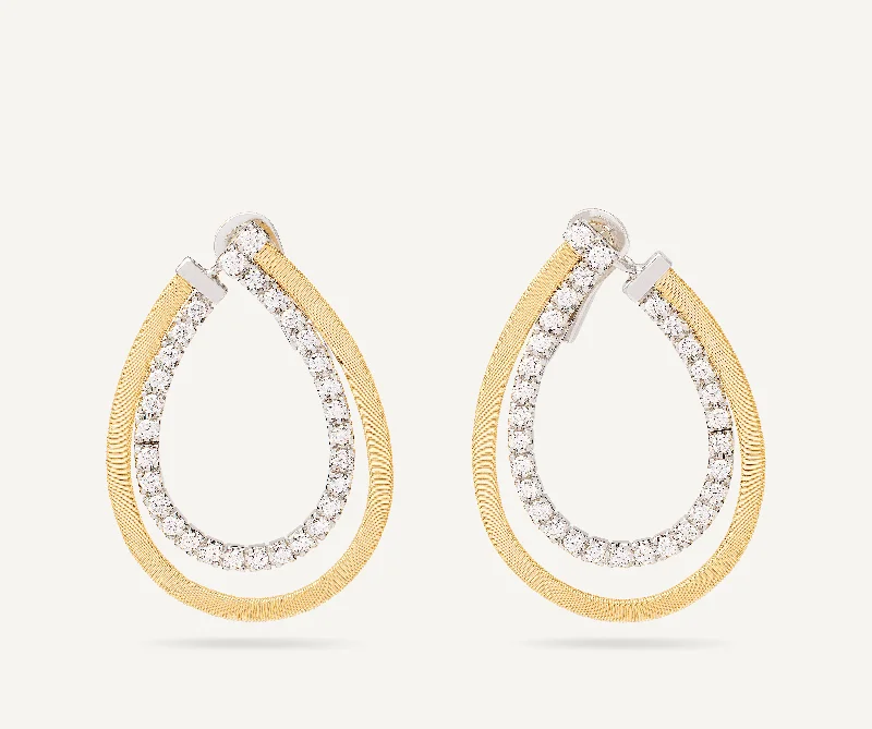 Sophisticated Drop Earrings for Elegant-18K Yellow Gold Drop Earrings With Diamonds