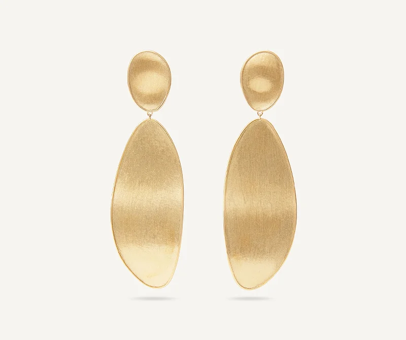 Statement Drop Earrings for Eye-Catching-18K Yellow Gold Elongated Drop Earrings