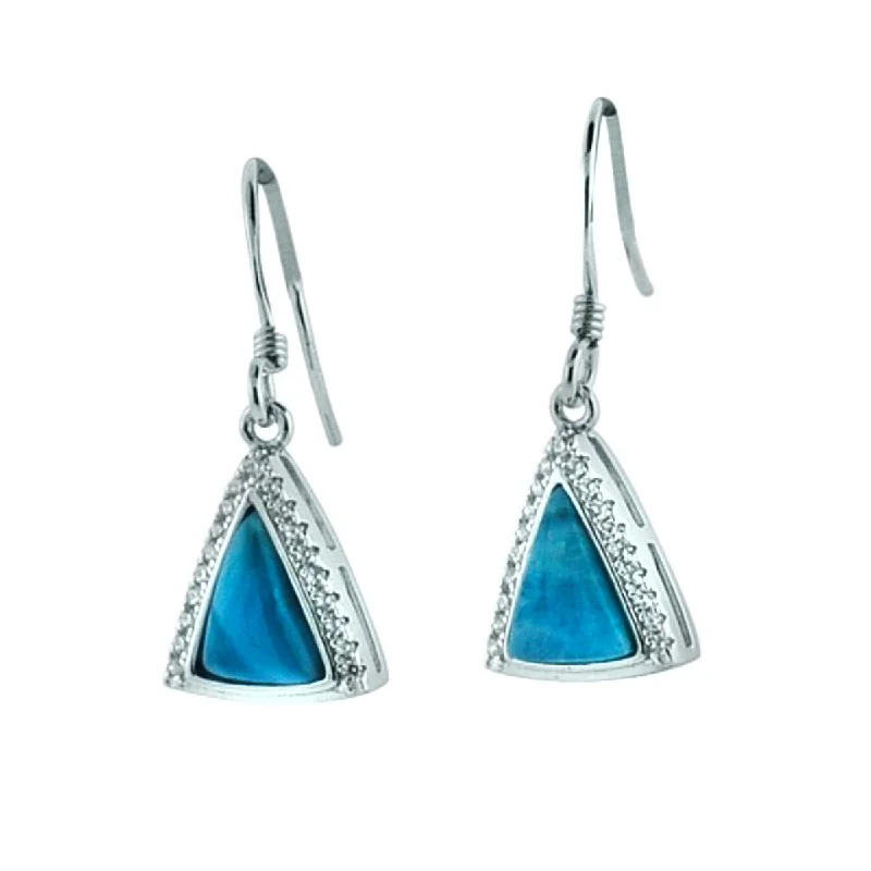 Onyx Drop Earrings for Bold-Alamea Larimar Drop Earrings in Sterling Silver with Cubic Zirconia