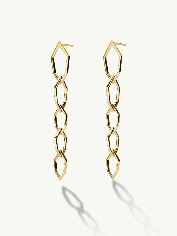 Celtic Drop Earrings for Heritage-Amanti Chain Link Earrings In 18K Yellow Gold