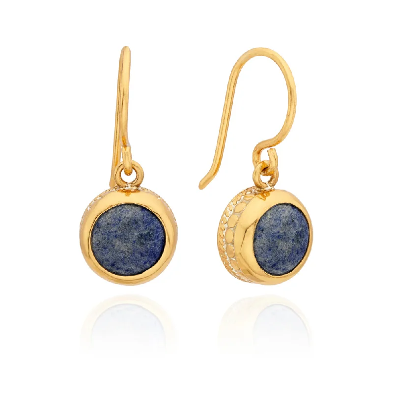 Heavy-Duty Drop Earrings for Durable-Anna Beck Dumortierite Circle Drop Earrings