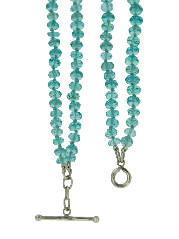 Long gold necklaces and pendants with timeless, luxurious appeal for elegant wear -Apatite Beaded Double Strand Platinum Necklace