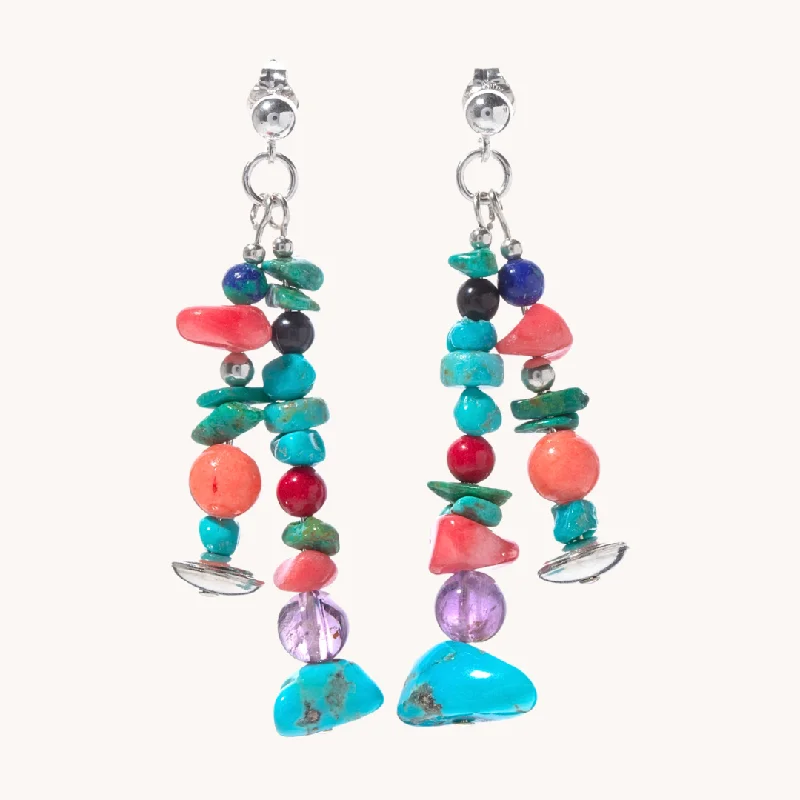 Simple Drop Earrings for Subtle-Bead Maiden: Sunset Skies Beaded Drop Earrings