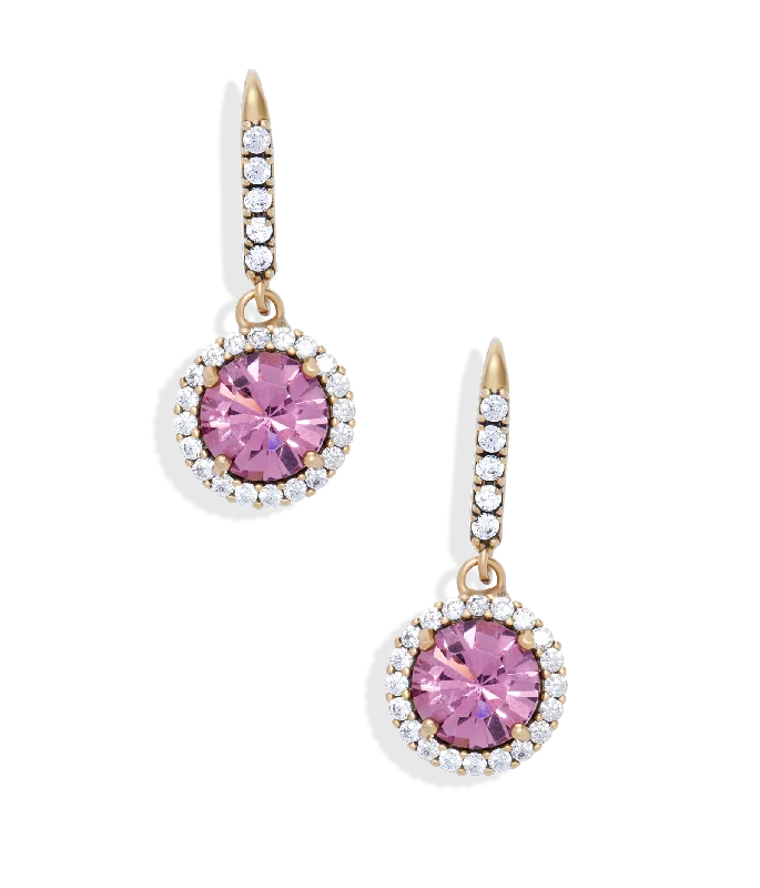 Round Drop Earrings for Traditional-Cece Drop Earrings in Light Amethyst