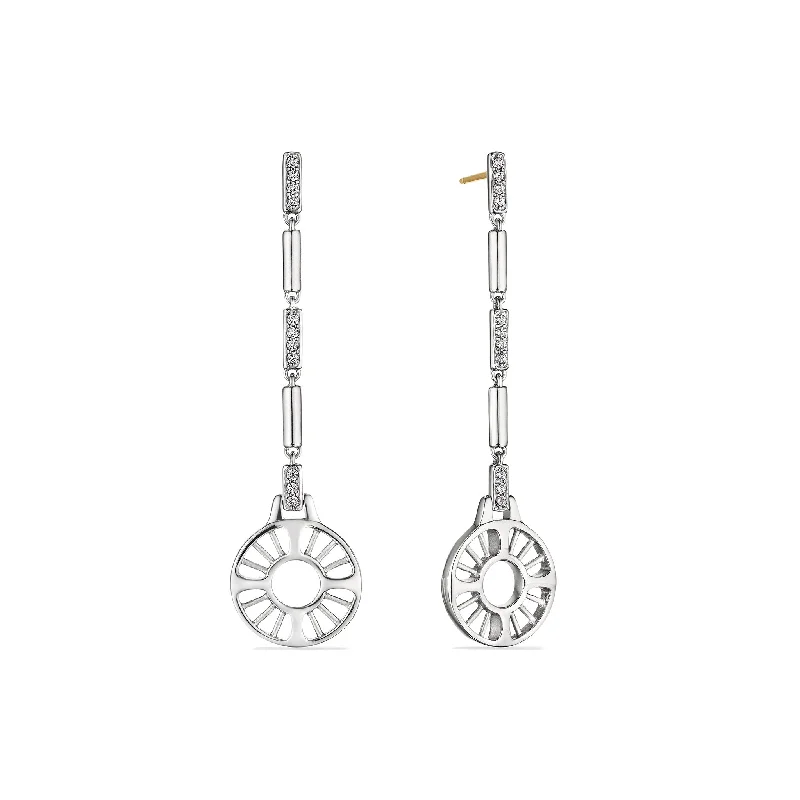 Sparkling Drop Earrings for Shiny-Cielo Linear Drop Earrings with Diamonds