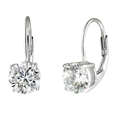 Large Drop Earrings for Statement-Crislu Cubic Zirconia Drop Earrings in Sterling Silver with Platinum Finish