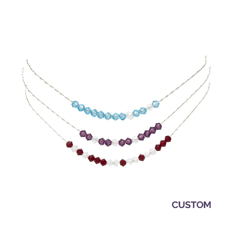 Designer necklaces and pendants with unique craftsmanship for high-end fashion -Custom Swarovski Crystal Spells YOUR Words In Morse Code ~ Sterling Silver Necklace