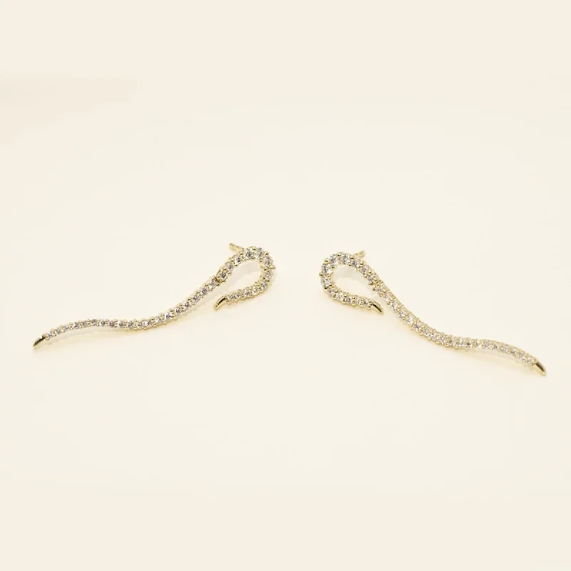 Twisted Drop Earrings for Stylish-Dabakarov Diamond Drop Earrings in 14kt Yellow Gold (1ct tw)