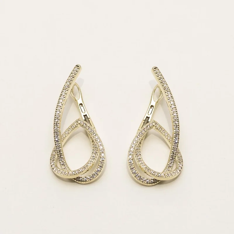 Quartz Drop Earrings for Simple-Dabakarov Diamond Knot Drop Earrings in 14kt Yellow Gold (5/8ct tw)