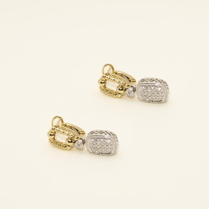 Knotted Drop Earrings for Intricate-Dabakarov Diamond Link Drop Earrings in 14kt Yellow and White Gold (1/3ct tw)