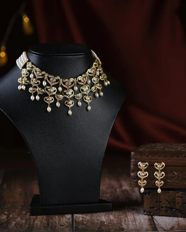 Bohemian-style necklaces and pendants with feathers, beads, and rustic elements -Dazzling Pearl Necklace Set