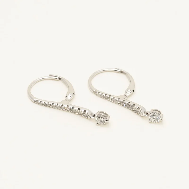 Star-Shaped Drop Earrings for Whimsical-Diamond Drop Earrings in 14kt White Gold (1/2ct tw)