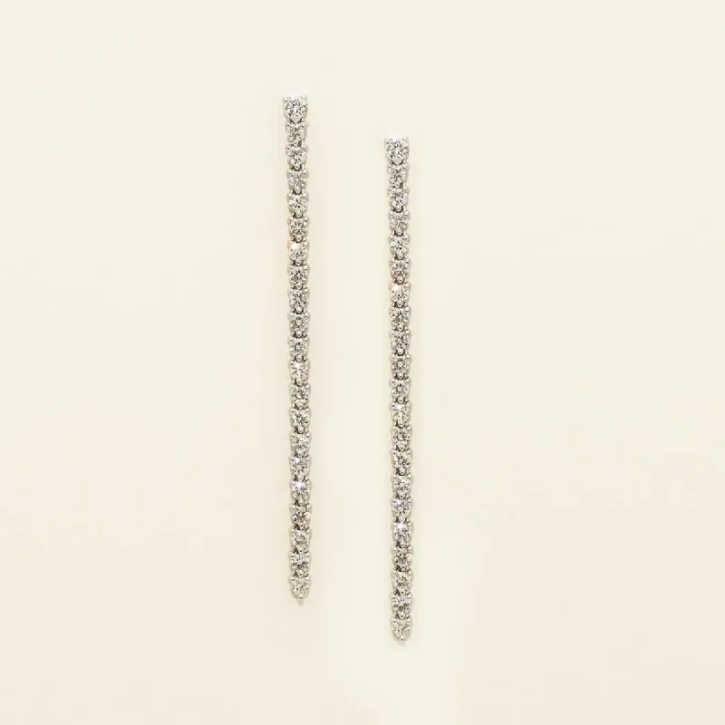 Beaded Drop Earrings for Decorative-Diamond Drop Earrings in 14kt White Gold (2ct tw)