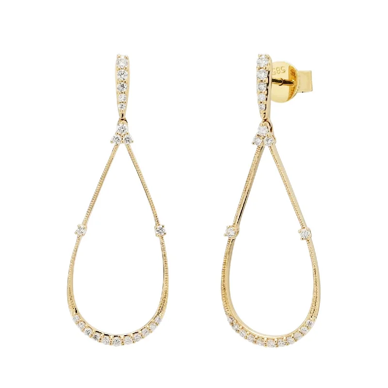 Small Drop Earrings for Delicate-Diamond Drop Earrings in 14kt Yellow Gold (1/3ct tw)