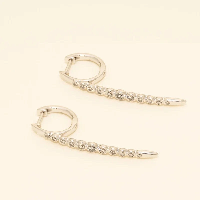 Quartz Drop Earrings for Simple-Diamond Long Drop Earrings in 14kt White Gold (1/2ct tw)