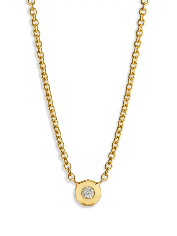 Monogrammed necklaces and pendants with custom initials for a personalized touch -Diamond Nesting Gem Yellow Gold Necklace