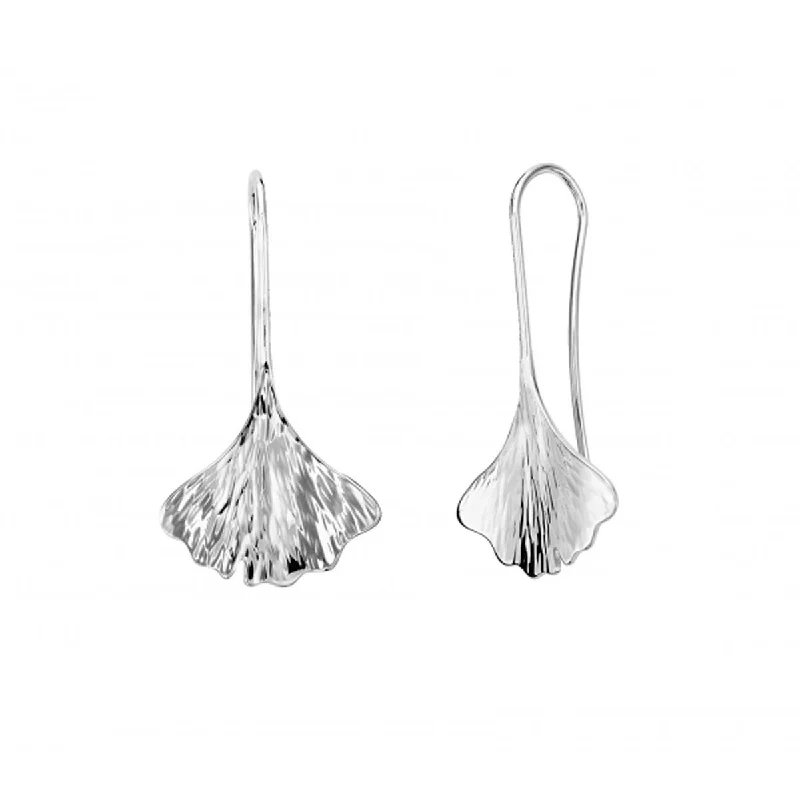 Structured Drop Earrings for Orderly-E.L. Designs Gingko Drop Earrings in Sterling Silver