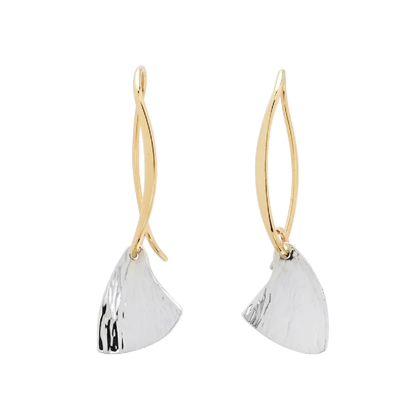 Jade Drop Earrings for Natural-E.L. Designs Shimmer Drop Earrings in Sterling Silver and 14kt Yellow Gold