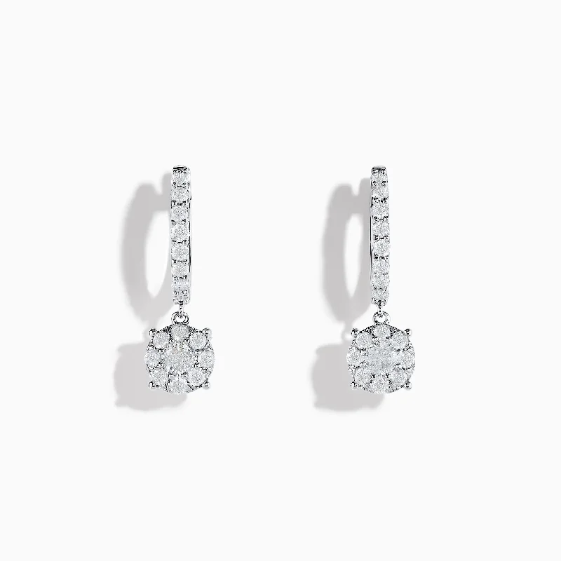 Sphalerite Drop Earrings for Unique-Bouquet 14K White Gold Diamond Drop Earrings