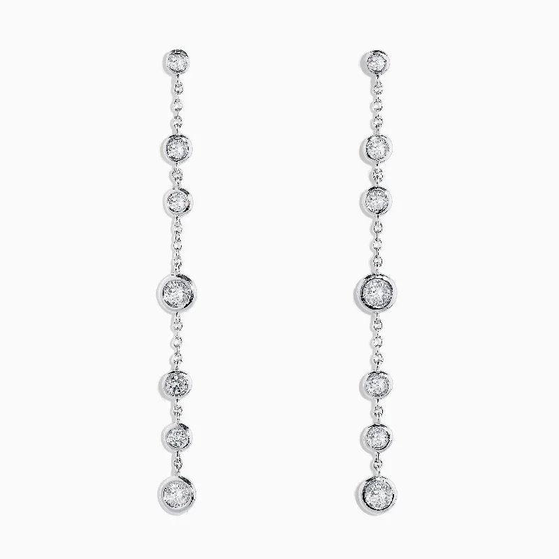 Apatite Drop Earrings for Soft-14K White Gold Diamond Stationary Drop Earrings