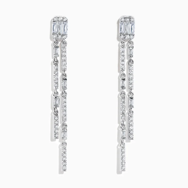 Sapphire Drop Earrings for Sophisticated-Pave Classica 14K White Gold Diamond Drop Earrings