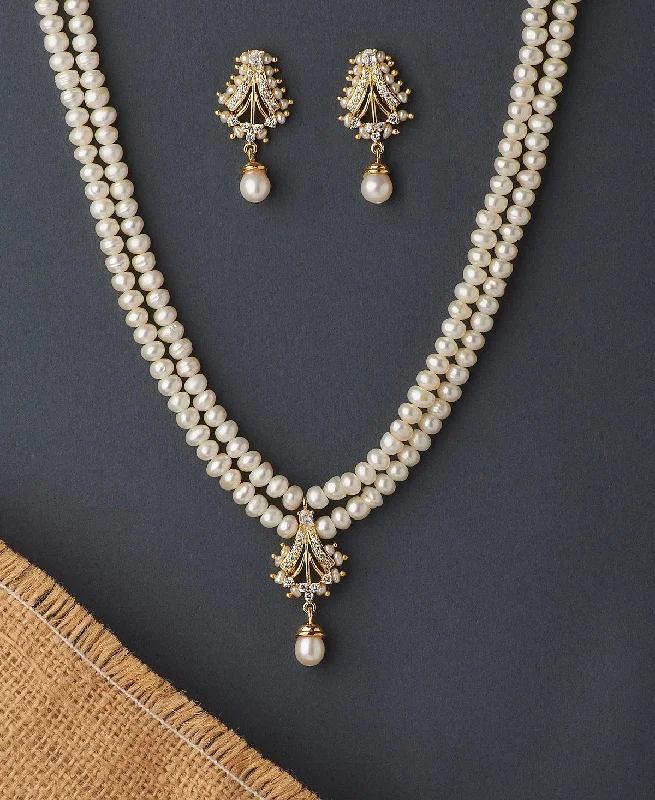 Sterling silver necklaces and pendants for a timeless and classic style -Elegant Real Pearl Necklace Set