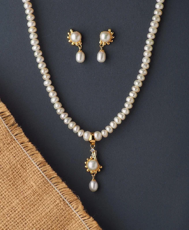 Long necklaces and pendants for women with chic and trendy looks -Elegant Real Pearl Necklace Set