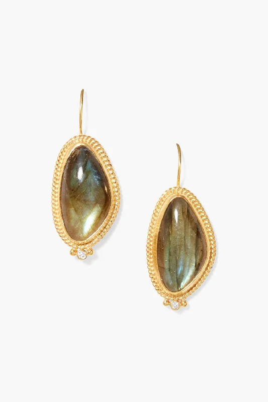 Minimalist Drop Earrings for Simple-Elizabeth Drop Earrings Gold Labradorite