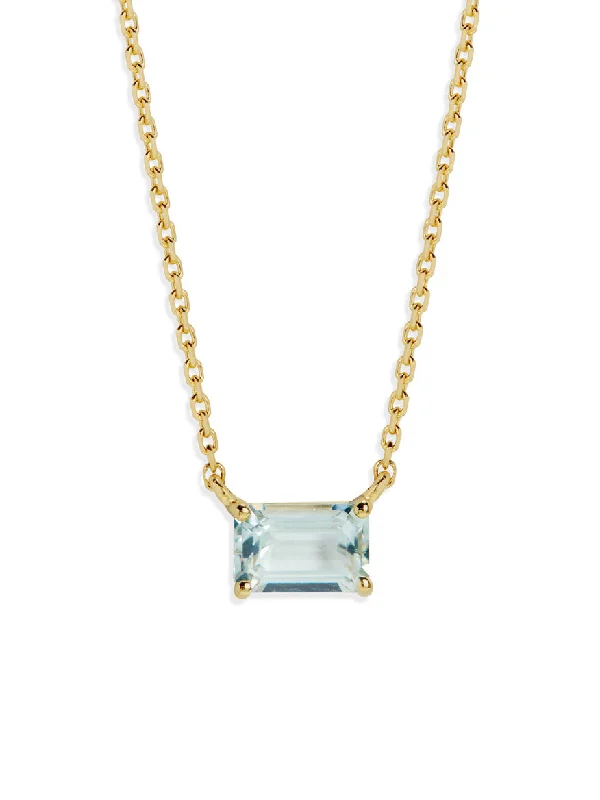 Vintage-inspired pendant necklaces with ornate designs for classic elegance and charm -Emerald Cut Green Amethyst Yellow Gold Necklace