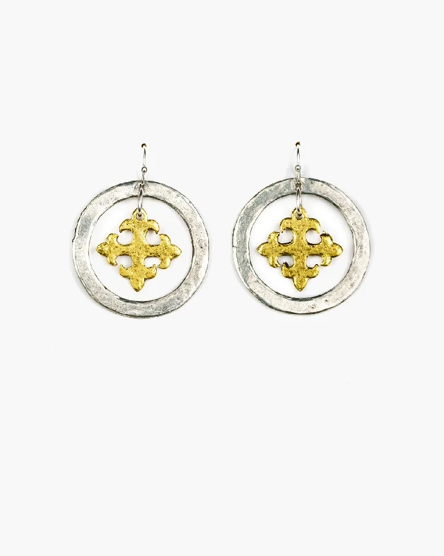 Oval Drop Earrings for Graceful-Maltese Cross Hoop Earring (ER130)