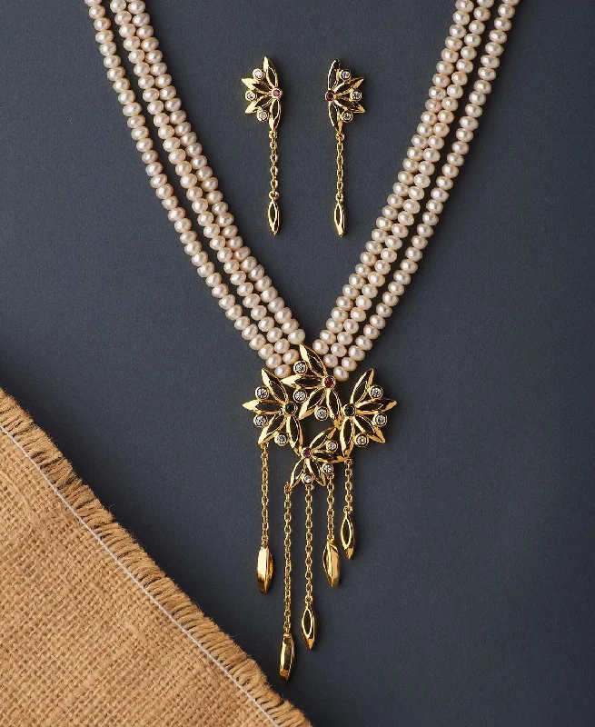 Antique-style necklaces and pendants with vintage designs for a timeless look -Exquisite Real Pearl Necklace Set