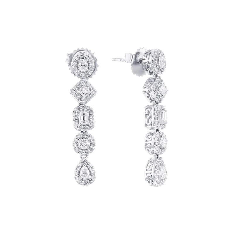 Adjustable Drop Earrings for Custom-Fancy Cascade Diamond Drop Earrings