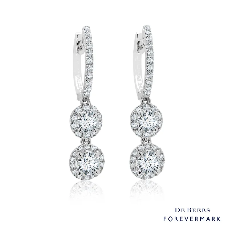 Round Drop Earrings for Traditional-Forevermark Diamond Center of My Universe Drop Earrings in 18kt White Gold (1 1/4ct tw)