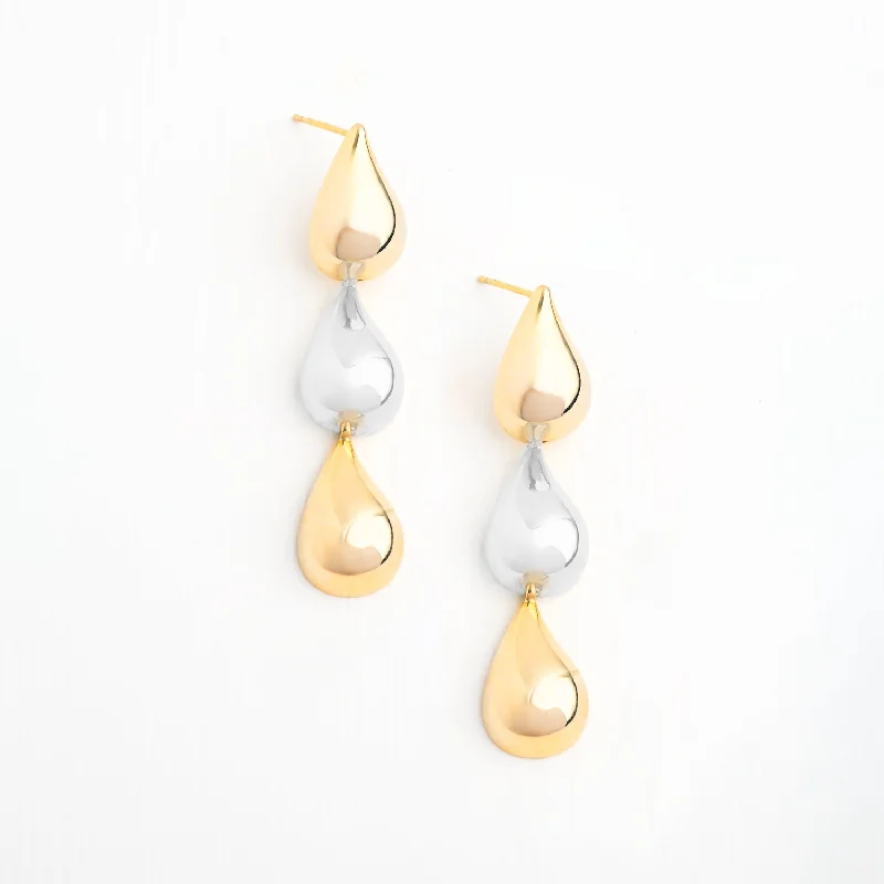 Branded Drop Earrings for Quality-Fresh Beginnings Mixed Metal Drop Earrings