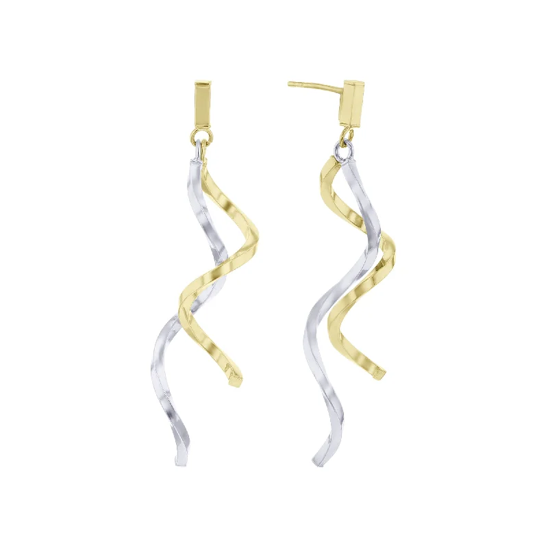 Lightweight Drop Earrings for Comfort-Golden Twist Drop Earrings