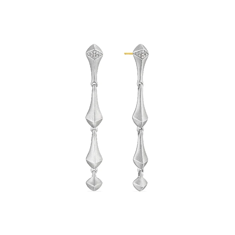 Trendy Drop Earrings for Fashion-Iris Drop Earrings with Diamonds