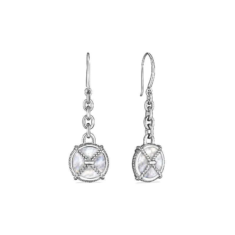 Fashionable Drop Earrings for Style-Isola Linear Drop Earrings with Mother of Pearl