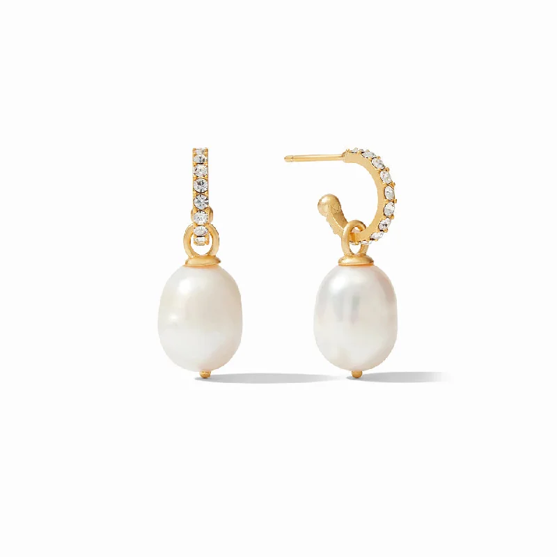 Branded Drop Earrings for Quality-Julie Vos Odette Pearl Hoop & Charm Earring