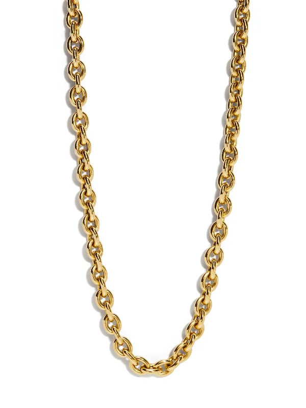 Geometric pendant necklaces for modern, artistic designs with clean lines and shapes -Lee Cable Chain Yellow Gold Necklace