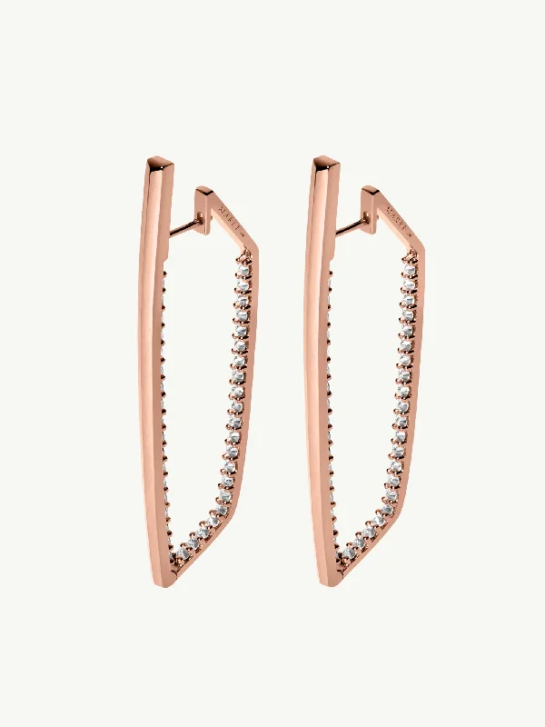 Animal-Print Drop Earrings for Wild-Lilith White Diamond Studded Earrings in 18K Rose Gold