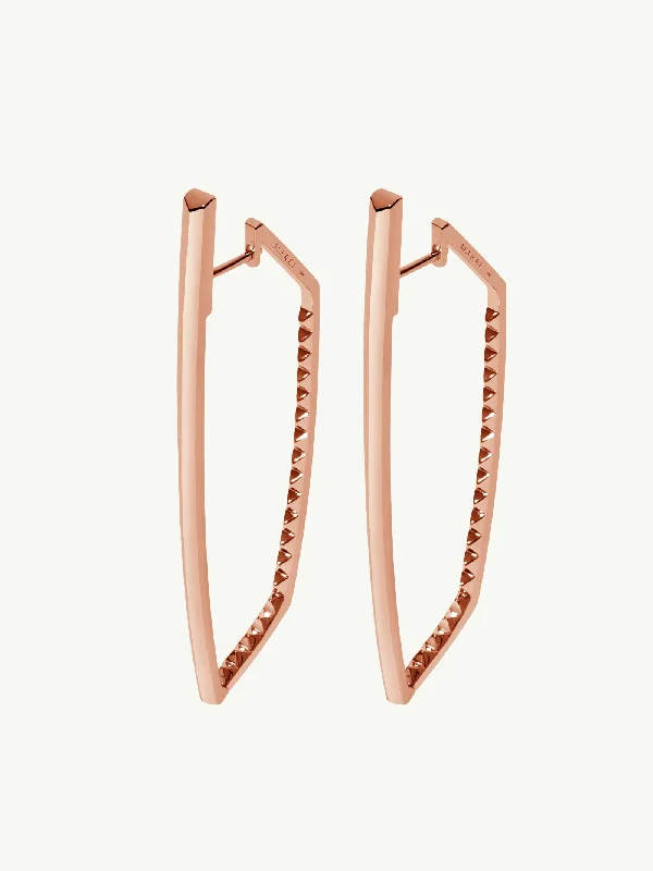 Heart-Shaped Drop Earrings for Loving-Lilith Studded Hoop Earrings In 18K Rose Gold