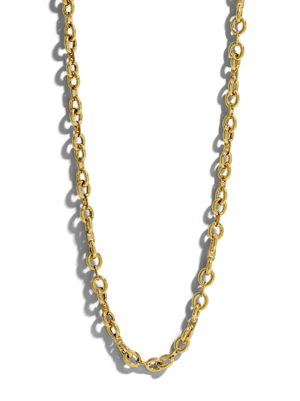 Heart-shaped pendants and necklaces with a vintage design for romantic gifts -Ettore Mixed Link Long Chain Yellow Gold Necklace